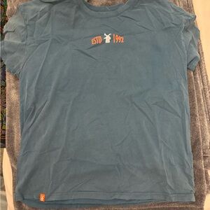Dutch Bros Blue Tee with Orange Accents